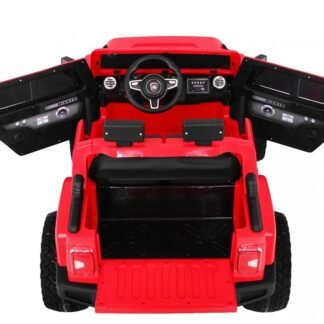Mighty Jeep coche batería niños, 4 MOTORES 12V, rojo, 2 plazas, RC INDA532-RA-HL-1668